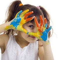 girl with finger paints